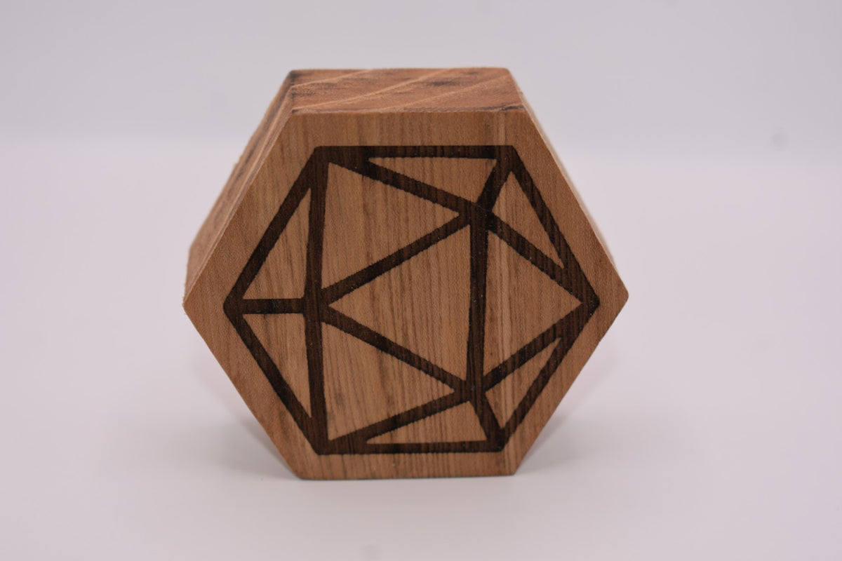 Hexa D20 flesopener in massief iep