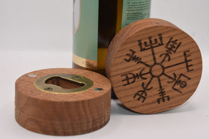 Viking Flesopener (rond) in massief iep – Vegvísir gravure
