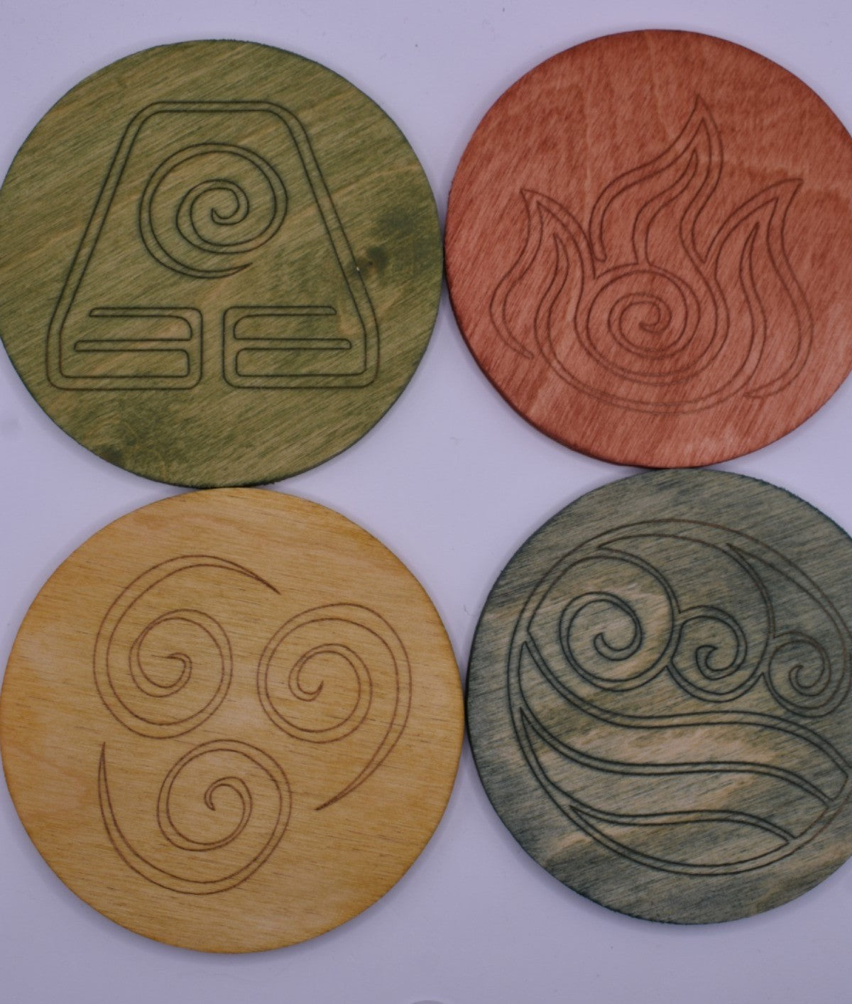 Onderzetters De vier elementen, kleur (set van 4)