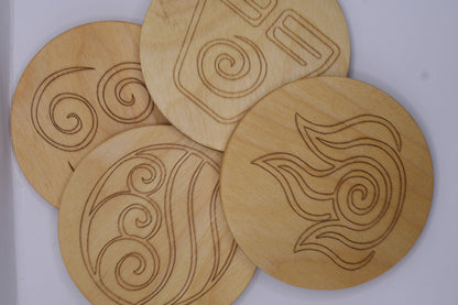 Avatar Element Coasters – Natural (Set van 4)