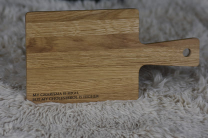 Eiken borrel-/kaasplank 25×13 cm – D&D quotes (gravure)